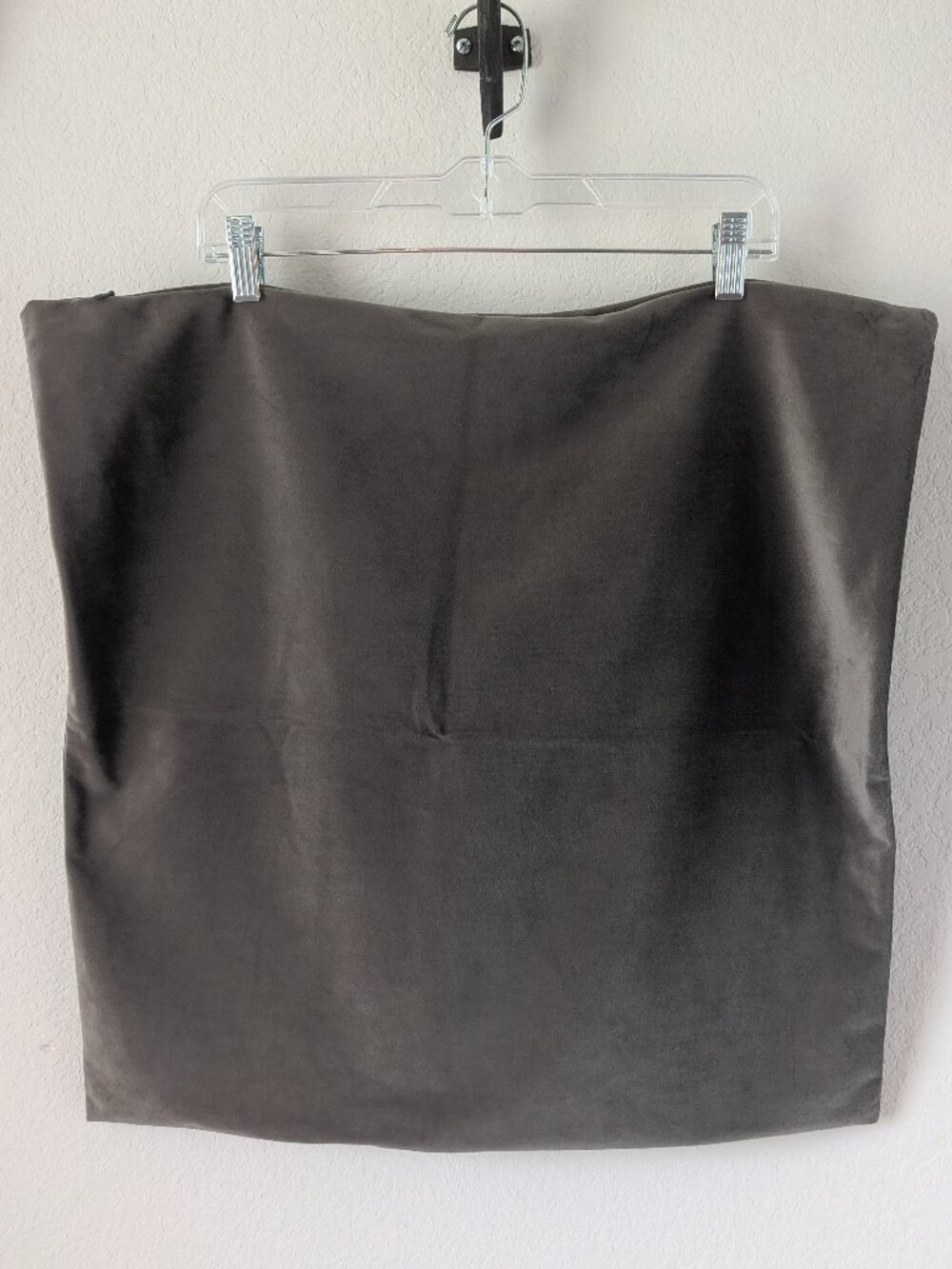 Velvet Pillow Case - Dark Gray - 22" square